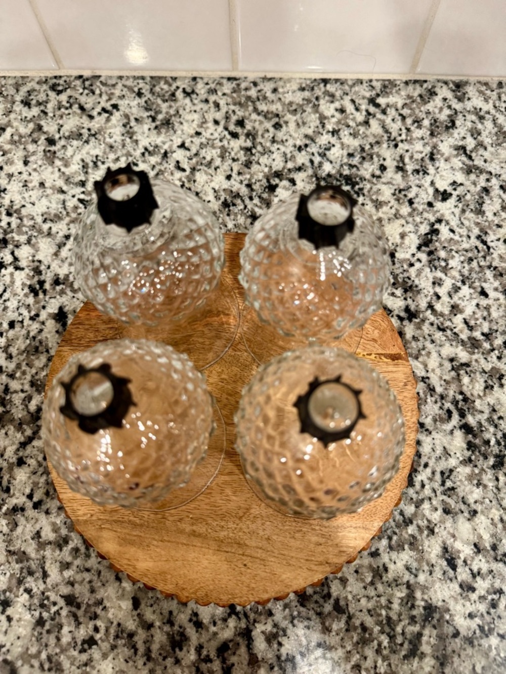 Vintage 90’s Home Interiors Clear Glass “Diamond Crystal” Votive Cups Set of 4 - Picture 2 of 7